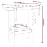 Workbench with Vices 92x48x83 cm Solid Wood Acacia 153319