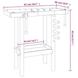 Workbench with Vices 92x48x83 cm Solid Wood Acacia 153319