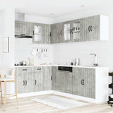 11 Piece Kitchen Cabinet Set "Lucca" Concrete Grey Engineered Wood 3314895