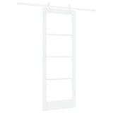 Sliding Door White 78 x 202 cm Solid Pine Wood and Glass 3332216