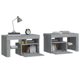 ZNTS Bedside Cabinets 2 pcs with LED Lights Grey Sonoma 70x36.5x40 cm 3152776