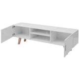 ZNTS TV Stand MDF 150x35x48.5 cm High Gloss White 242779