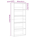 Book Cabinet Black Oak 80x30x189 cm Engineered Wood 3329274