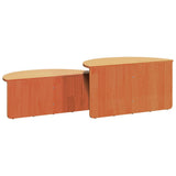 Coffee Table 2 pcs Wax Brown Solid pine wood 873537