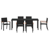 Garden Dining Set 7 pcs Black Powder-Coated Steel 3379420