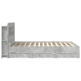Bed Frame with Storage Concrete Grey 150 x 200 cm 3434053