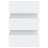 LED Bedside Cabinet White 45x35x67 cm Engineered Wood 326840