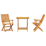 Folding Bistro Set Folding 3 pcs Brown Solid Acacia Wood 3375697