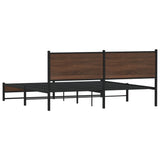 Metal Bed Frame without Mattress Brown Oak 183x213 cm 3301410