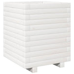 ZNTS Garden Planter White 40x40x49.5 cm Solid Wood Pine 3282510