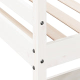Loft Bed without Mattress White 75x190 cm Small Single Solid Wood Pine 842863