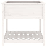 Planter with Shelf White 82.5x82.5x81 cm Solid Wood Pine 823795