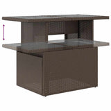 8 Piece Garden Sofa Set with Cushions Brown Poly Rattan Acacia 3326685