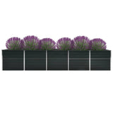 ZNTS Garden Raised Bed Galvanised Steel 400x80x77 cm Anthracite 47063