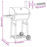 Charcoal Grill 75 x 48 x 120 cm Silver 3443040