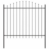 Garden Fence Grey 850 x 150 cm Powder-Coated Steel 3360115
