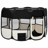 171007 Foldable Dog Playpen with Carrying Bag Black 125x125x61 cm
