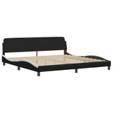 Bed Frame with LED without Mattress "Zadar" Black and White 200x200 cm 3214136