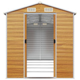 Garden Shed Light Brown Galvanised Steel 191x470x198 cm 3188279