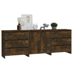 3 Piece Sideboard Smoked Oak Engineered Wood 3098070
