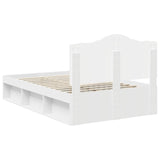 Bed Frame with Headboard White 135 x 190 cm Solid Pine Wood 3413317