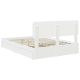 Storage Bed with Headboard White 150 x 200 cm Engineered Wood 3412262