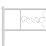 Bed Frame White Powder-Coated Steel Double Bed Frame 355321