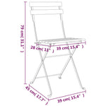 ZNTS 3 Piece Folding Bistro Set Solid Wood Acacia and Steel 319972