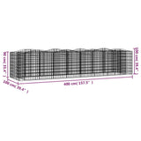 Arched Gabion Raised Bed 400x100x100 cm Galvanised Iron 153555
