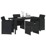 Garden Dining Set 5 pcs Black Poly Rattan 3380595