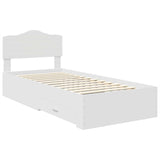 Bed Frame with Headboard White 70 x 190 cm Engineered Wood 3413256