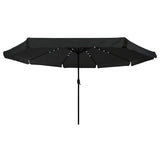 Garden Parasol Black 395 x 395 x 245 cm Polyester 42003650