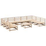 10 Piece Garden Sofa Set Solid Wood Pine 3299592