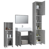 4 Piece Bathroom Furniture Set Grey Sonoma Engineered Wood 3154404