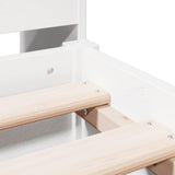 Bookcase Bed without Mattress White 135x190 cm Double Solid Wood Pine 3322925