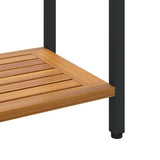 Outdoor Table with Storage Natural and Black 80 x 35 x 75 cm 4010606