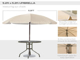 Garden Patio Texteline Folding Chairs Plus Table and Parasol Furniture Bistro Set 6 Pieces T3398P318672