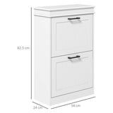 Two-Drawer Minimalistic Shoe Storage Cabinet, for 10 Shoes, White T3398P329448