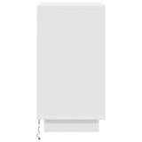 Bedside Cabinet with LED Lights White 38x34x65 cm 861301