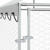 Outdoor Dog Kennel with Roof Silver 6x6x2.5 m Galvanised Steel 3190471