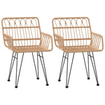 Garden Chairs 2 pcs with Armrest 56x64x80 cm PE Rattan 319426