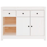 ZNTS Sideboard White 100x35x74 cm Solid Wood Pine 814555