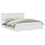 Bed Frame with Headboard White 180 x 200 cm Engineered Wood 3408229