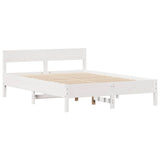 Bed Frame without Mattress White 140x200 cm Solid Wood Pine 3301750