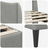 Bed Frame with Headboard Light Grey 90 x 190 cm Velvet 42027947