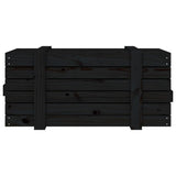 Storage Box Black 91x40.5x42 cm Solid Wood Pine 825002