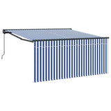 Retractable Awning Manual Blue and anthracite 350 x 250 cm 3330201
