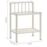 Bedside Cabinets 2 pcs White and Transparent Metal and Glass 325102