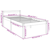 Senior Bed without Mattress White 90x190cm Single 810580