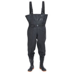 ZNTS Chest Waders with Boots and Belt Black Size 43 4017004